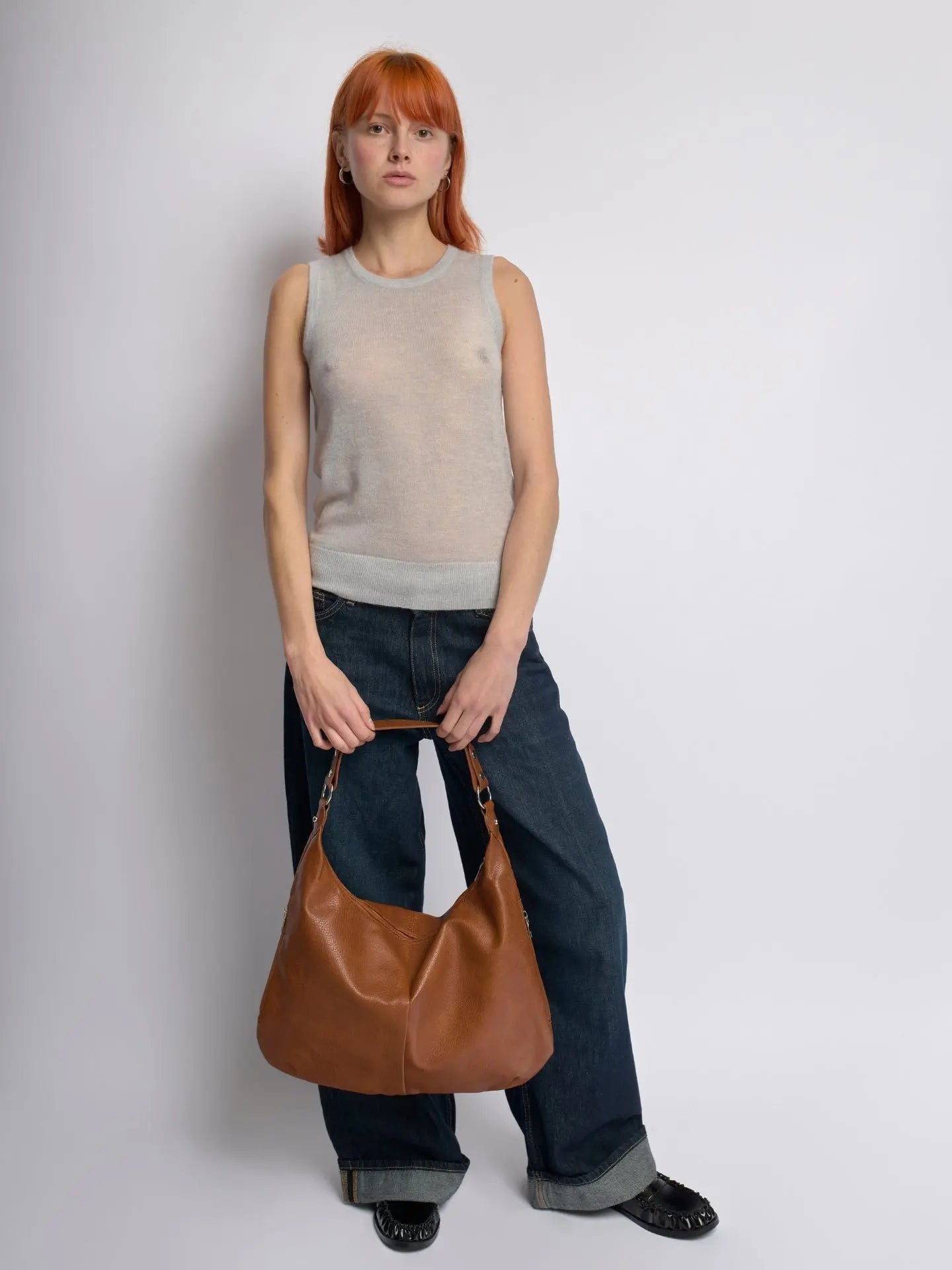 Luxe Leather Hobo Bag with Relaxed Shape – Timeless Design - Women's Shoulder Bag