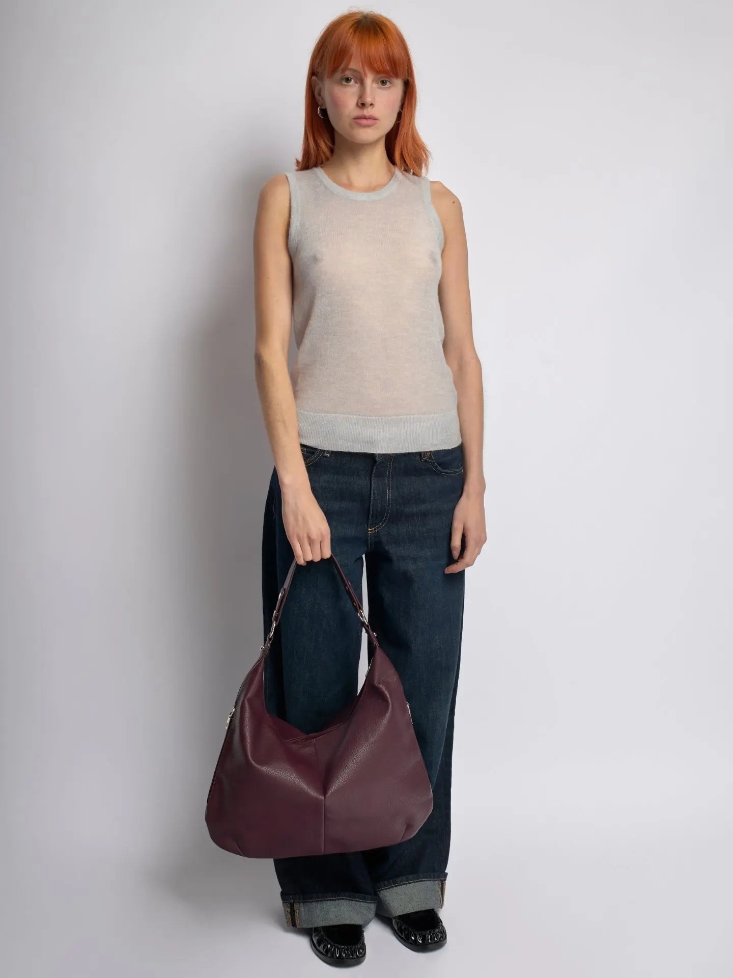 Luxe Leather Hobo Bag with Relaxed Shape – Timeless Design - Women's Shoulder Bag