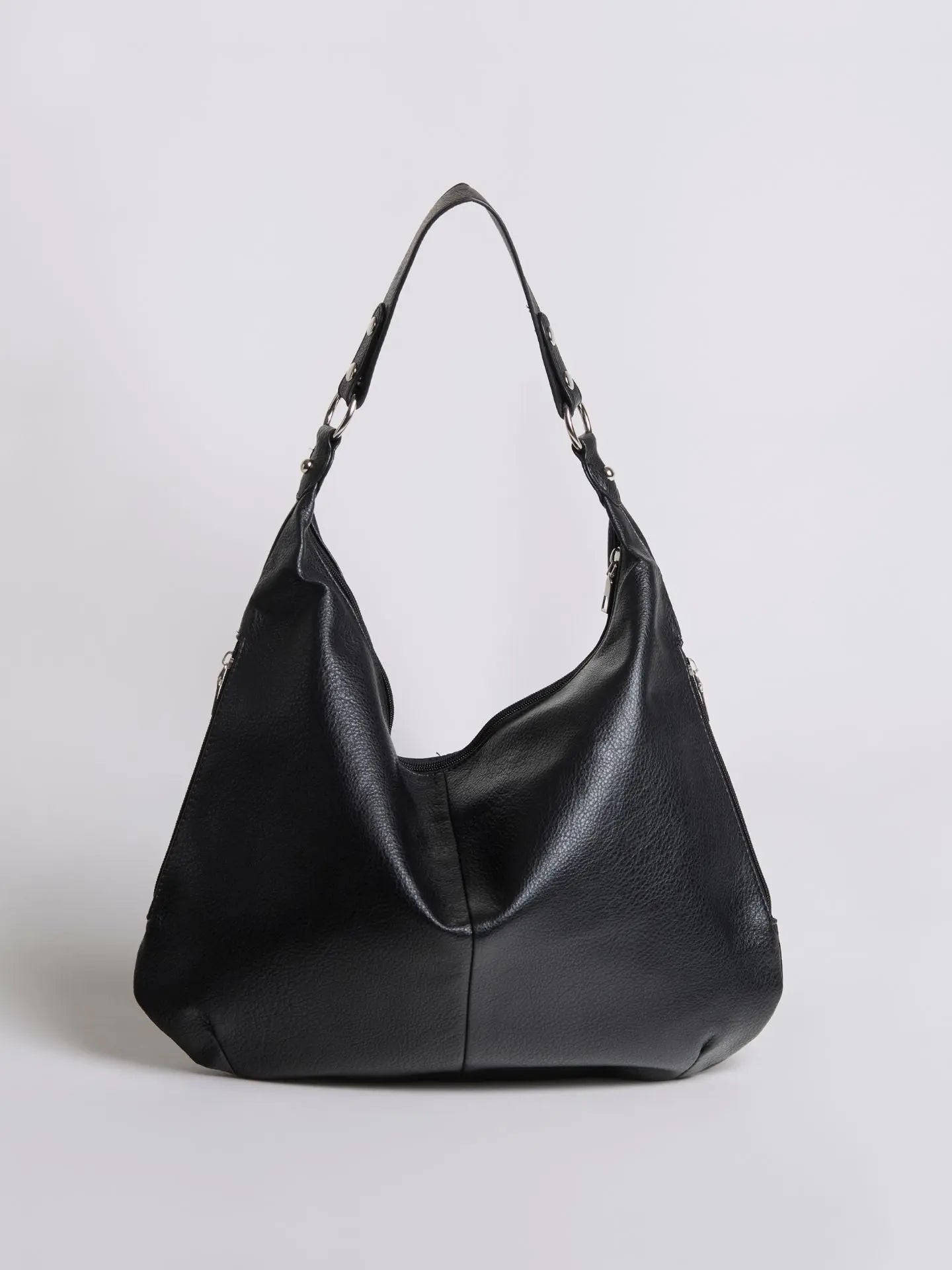 Luxe Leather Hobo Bag with Relaxed Shape – Timeless Design - Women's Shoulder Bag