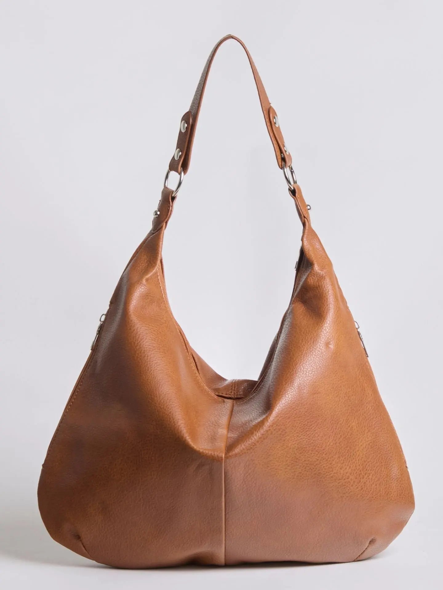 Luxe Leather Hobo Bag with Relaxed Shape – Timeless Design - Women's Shoulder Bag