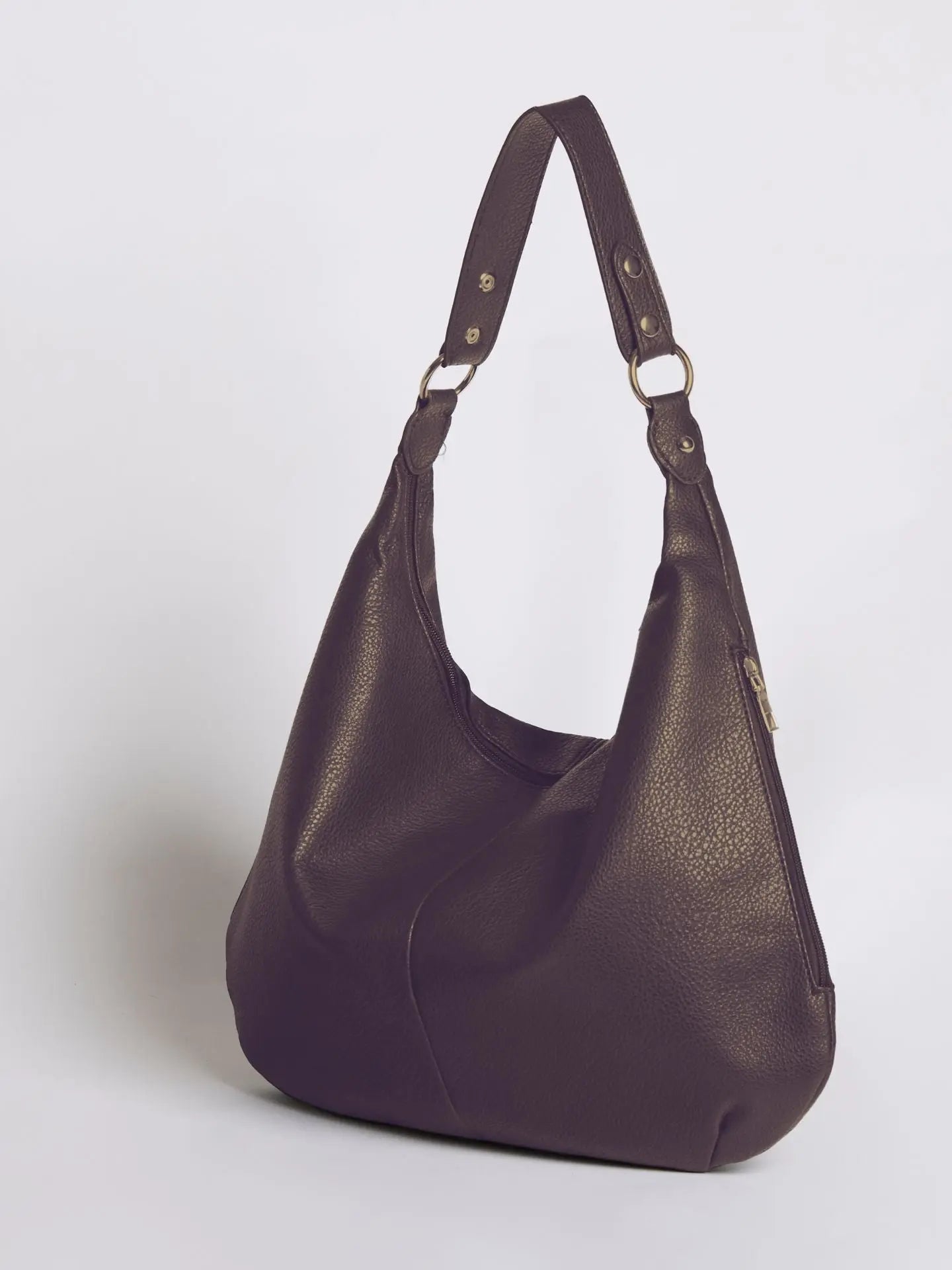 Luxe Leather Hobo Bag with Relaxed Shape – Timeless Design - Women's Shoulder Bag