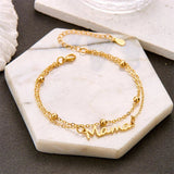 Mama Script Layered Chain Bracelet - Bracelets
