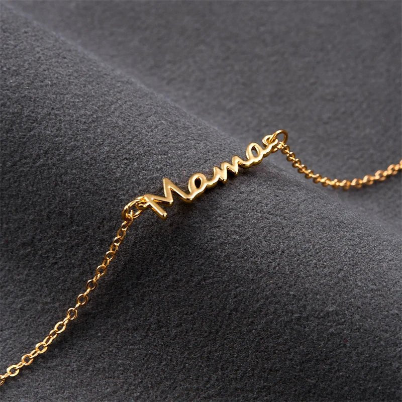 Mama Script Layered Chain Bracelet - Bracelets