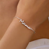 Mama Script Layered Chain Bracelet - Bracelets