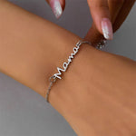 Mama Script Layered Chain Bracelet - Bracelets