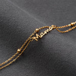 Mama Script Layered Chain Bracelet - Bracelets