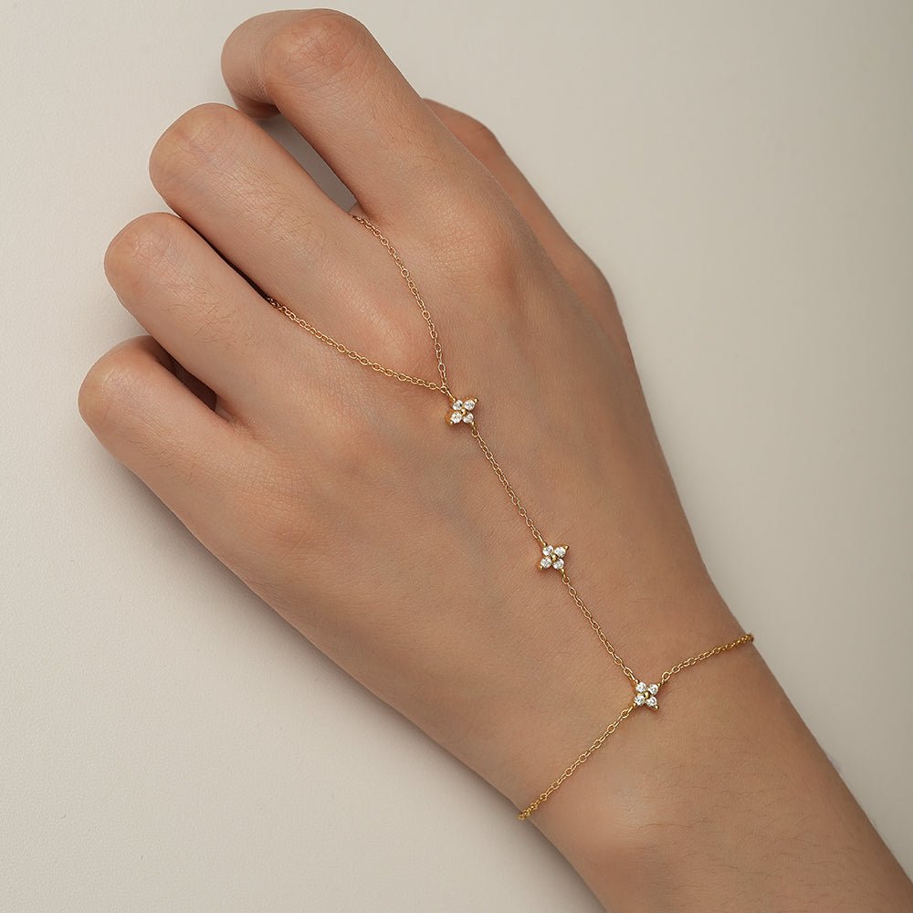 Mia Crystal Hand Chain Bracelet - Chain & Link Bracelets