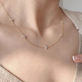 Mia Dainty Crystal Chain Necklace - Pendant Necklaces