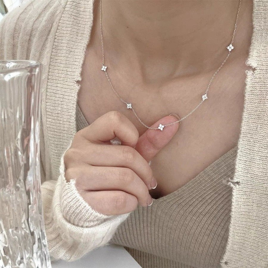 Mia Dainty Crystal Chain Necklace - Pendant Necklaces