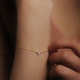 Mia Dainty Crystal Clover Bracelet - Chain & Link Bracelets