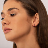 Midnight Spark Rose Gold Huggie Earrings - Earrings