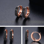 Midnight Spark Rose Gold Huggie Earrings - Earrings
