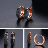Midnight Spark Rose Gold Huggie Earrings - Earrings