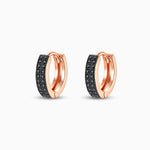 Midnight Spark Rose Gold Huggie Earrings - Earrings