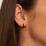 Midnight Spark Rose Gold Huggie Earrings - Earrings