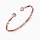 Minimalist Gold Open Cuff Bracelet with Crystal Accents - Bracelets