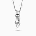 Minimalist Hanging Cat Pendant Necklace - Necklaces