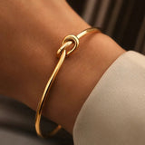 Minimalist Knot Open Cuff Bracelet Set - Bracelets