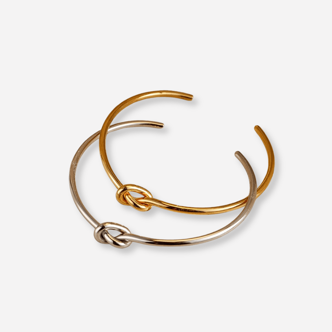 Minimalist Knot Open Cuff Bracelet Set - Bracelets