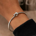 Minimalist Knot Open Cuff Bracelet Set - Bracelets