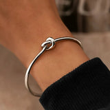 Minimalist Knot Open Cuff Bracelet Set - Bracelets