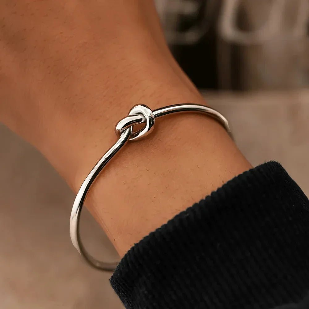 Minimalist Knot Open Cuff Bracelet Set - Bracelets