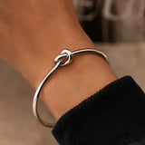 Minimalist Knot Open Cuff Bracelet Set - Bracelets
