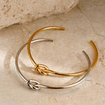 Minimalist Knot Open Cuff Bracelet Set - Bracelets