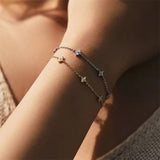 Mira Crystal Clover Bracelet - Chain & Link Bracelets