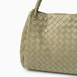 Monaco Woven Tote Bag with Braided Handle and Gold Accent – Luxury Designer Handbag - Women's Tote Bags