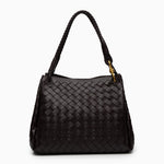 Monaco Woven Tote Bag with Braided Handle and Gold Accent – Luxury Designer Handbag - Women's Tote Bags