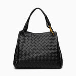Monaco Woven Tote Bag with Braided Handle and Gold Accent – Luxury Designer Handbag - Women's Tote Bags