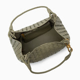 Monaco Woven Tote Bag with Braided Handle and Gold Accent – Luxury Designer Handbag - Women's Tote Bags