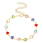Multicolor Heart Charm Bracelet - Bracelets