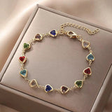 Multicolor Heart Charm Bracelet - Bracelets