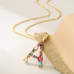 Multicolor Initial A Pendant Necklace - Necklaces