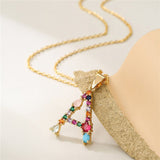 Multicolor Initial A Pendant Necklace - Necklaces