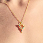 Multicolor Initial A Pendant Necklace - Necklaces