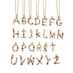 Multicolor Initial A Pendant Necklace - Necklaces
