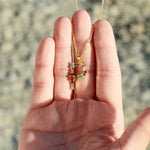 Multicolor Initial A Pendant Necklace - Necklaces