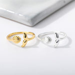Ocean Breeze Adjustable Shell & Wave Ring - Ring