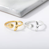 Ocean Breeze Adjustable Shell & Wave Ring - Ring