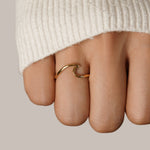 Ocean Wave Gold Adjustable Ring - Ring