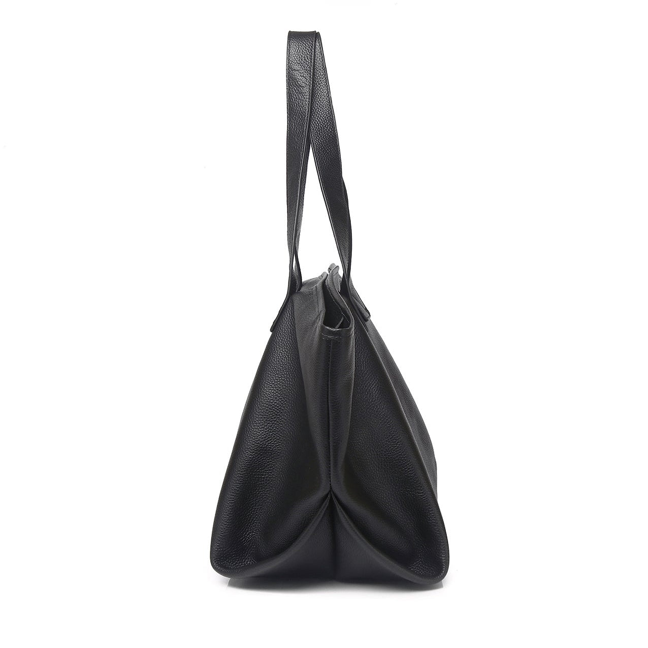 Oversized Leather Tote Bag with Soft Structure - Women's Tote Bag