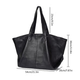 Oversized Leather Tote Bag with Soft Structure - Women's Tote Bag