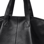 Oversized Leather Tote Bag with Soft Structure - Women's Tote Bag