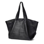 Oversized Leather Tote Bag with Soft Structure - Women's Tote Bag