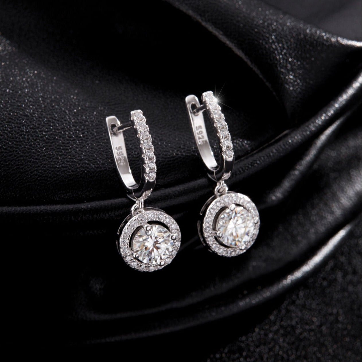 Pavé Circle Drop Earrings - Earrings