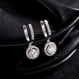Pavé Circle Drop Earrings - Earrings