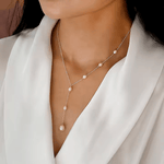 Pearl Lariat Y - Necklace in Gold Chain - Necklaces
